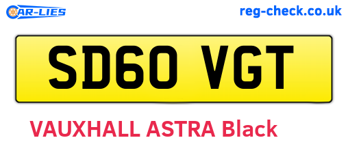 SD60VGT are the vehicle registration plates.