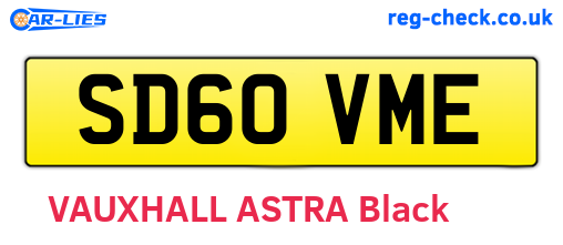 SD60VME are the vehicle registration plates.