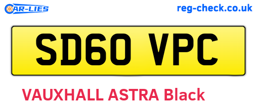 SD60VPC are the vehicle registration plates.