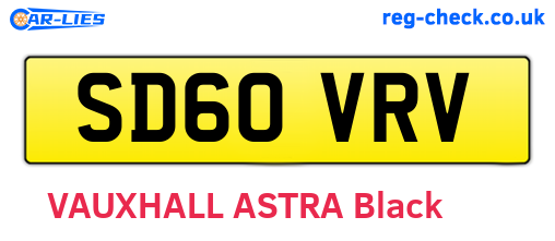 SD60VRV are the vehicle registration plates.