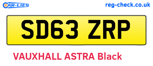 SD63ZRP are the vehicle registration plates.