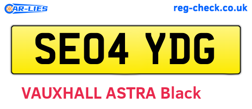 SE04YDG are the vehicle registration plates.