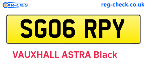SG06RPY are the vehicle registration plates.