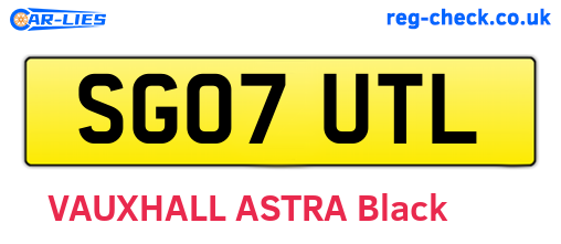 SG07UTL are the vehicle registration plates.