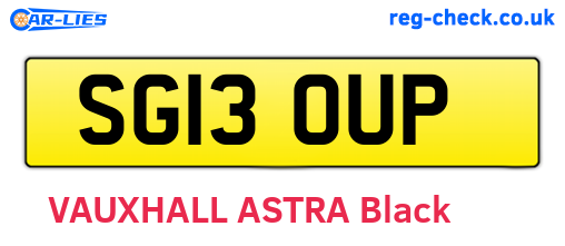 SG13OUP are the vehicle registration plates.