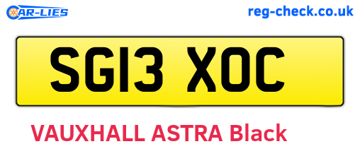 SG13XOC are the vehicle registration plates.