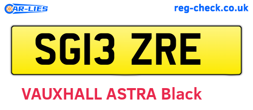 SG13ZRE are the vehicle registration plates.