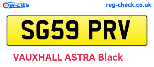 SG59PRV are the vehicle registration plates.