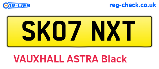 SK07NXT are the vehicle registration plates.