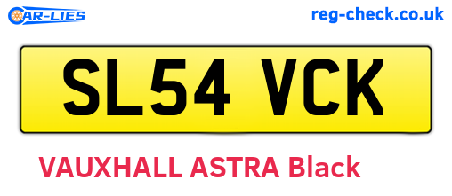 SL54VCK are the vehicle registration plates.