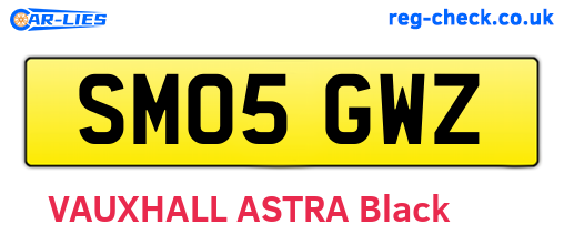 SM05GWZ are the vehicle registration plates.
