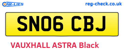 SN06CBJ are the vehicle registration plates.