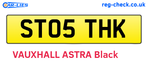 ST05THK are the vehicle registration plates.