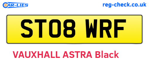 ST08WRF are the vehicle registration plates.