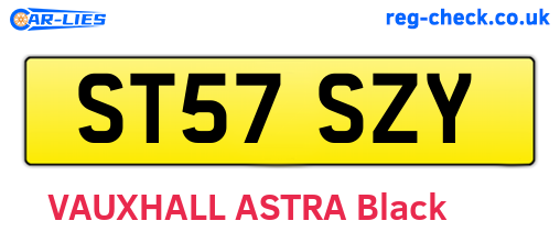 ST57SZY are the vehicle registration plates.