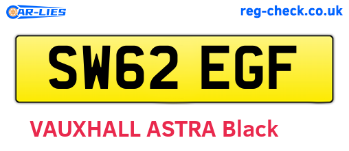 SW62EGF are the vehicle registration plates.