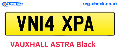 VN14XPA are the vehicle registration plates.