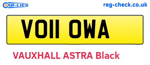 VO11OWA are the vehicle registration plates.