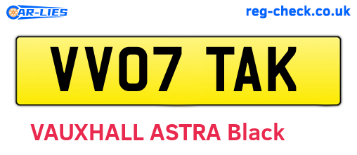 VV07TAK are the vehicle registration plates.