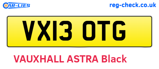VX13OTG are the vehicle registration plates.