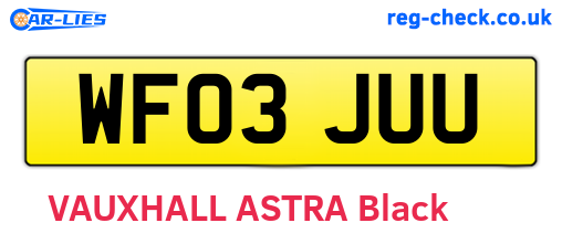 WF03JUU are the vehicle registration plates.