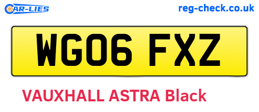 WG06FXZ are the vehicle registration plates.