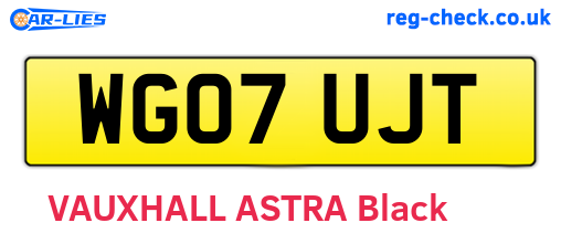 WG07UJT are the vehicle registration plates.