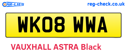 WK08WWA are the vehicle registration plates.
