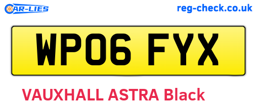 WP06FYX are the vehicle registration plates.