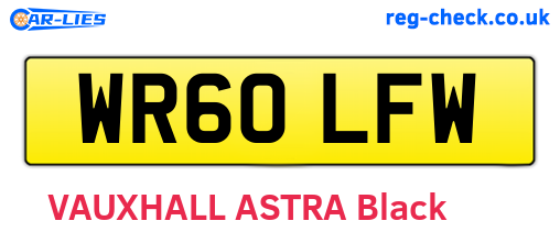 WR60LFW are the vehicle registration plates.