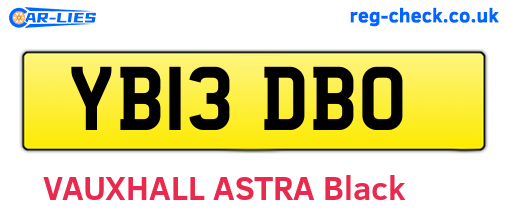 YB13DBO are the vehicle registration plates.