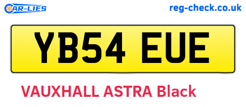 YB54EUE are the vehicle registration plates.