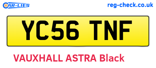 YC56TNF are the vehicle registration plates.