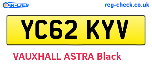 YC62KYV are the vehicle registration plates.