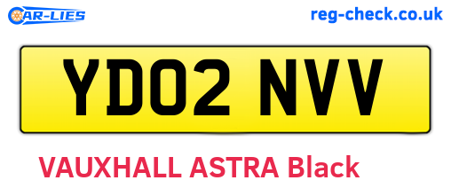 YD02NVV are the vehicle registration plates.