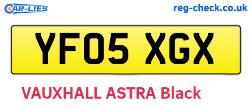 YF05XGX are the vehicle registration plates.