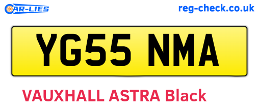 YG55NMA are the vehicle registration plates.