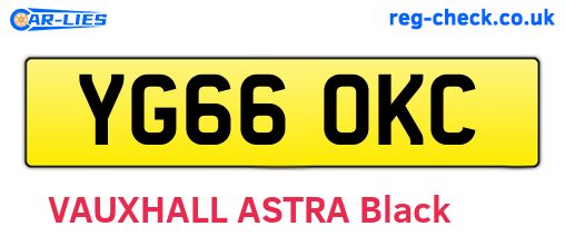 YG66OKC are the vehicle registration plates.