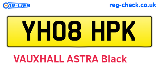 YH08HPK are the vehicle registration plates.