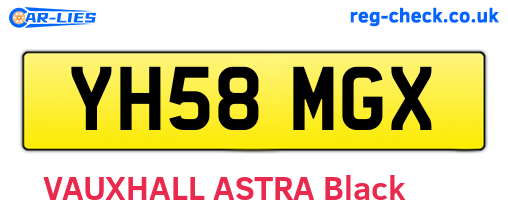 YH58MGX are the vehicle registration plates.