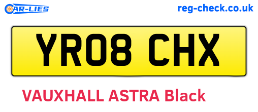 YR08CHX are the vehicle registration plates.