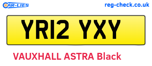 YR12YXY are the vehicle registration plates.