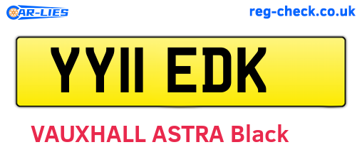 YY11EDK are the vehicle registration plates.