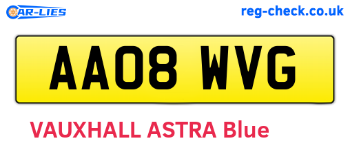 AA08WVG are the vehicle registration plates.