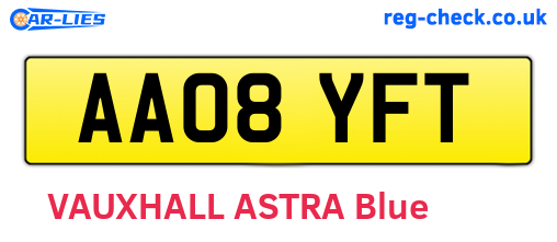 AA08YFT are the vehicle registration plates.