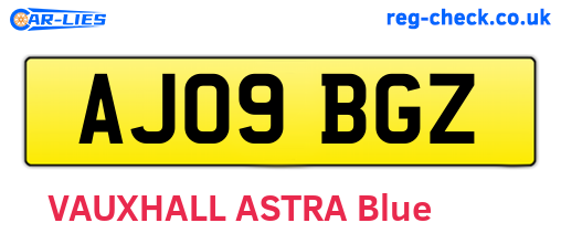 AJ09BGZ are the vehicle registration plates.