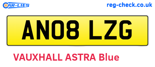 AN08LZG are the vehicle registration plates.