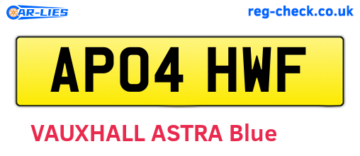 AP04HWF are the vehicle registration plates.