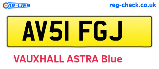 AV51FGJ are the vehicle registration plates.