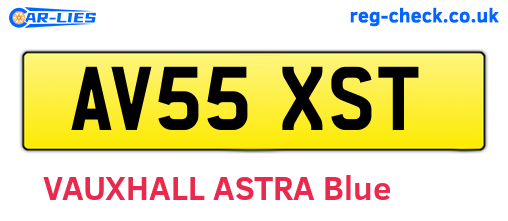 AV55XST are the vehicle registration plates.